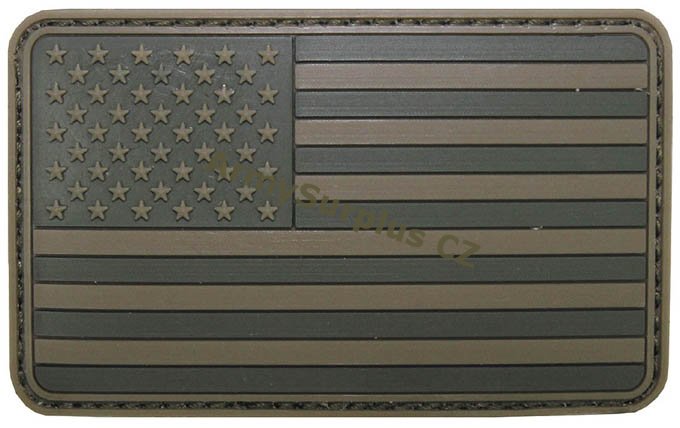 Nivka vlajka USA velcro oliv - Kliknutm na obrzek zavete
