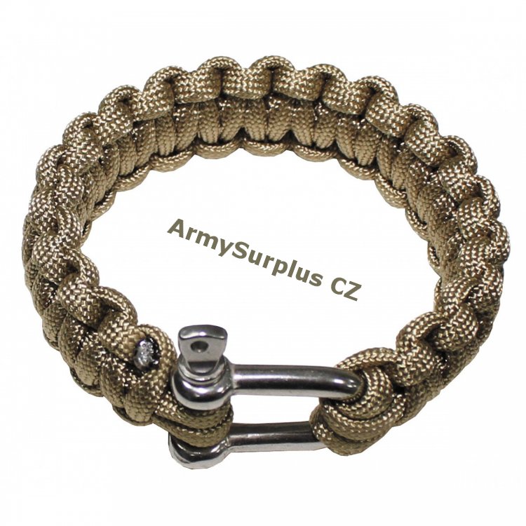 Nramek "Paracord" kovov spona e 2,3 cm coyote - Kliknutm na obrzek zavete