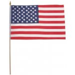 Vlajka USA s dřevěnou žerdí
