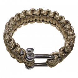 Nramek "Paracord" kovov spona e 2,3 cm coyote