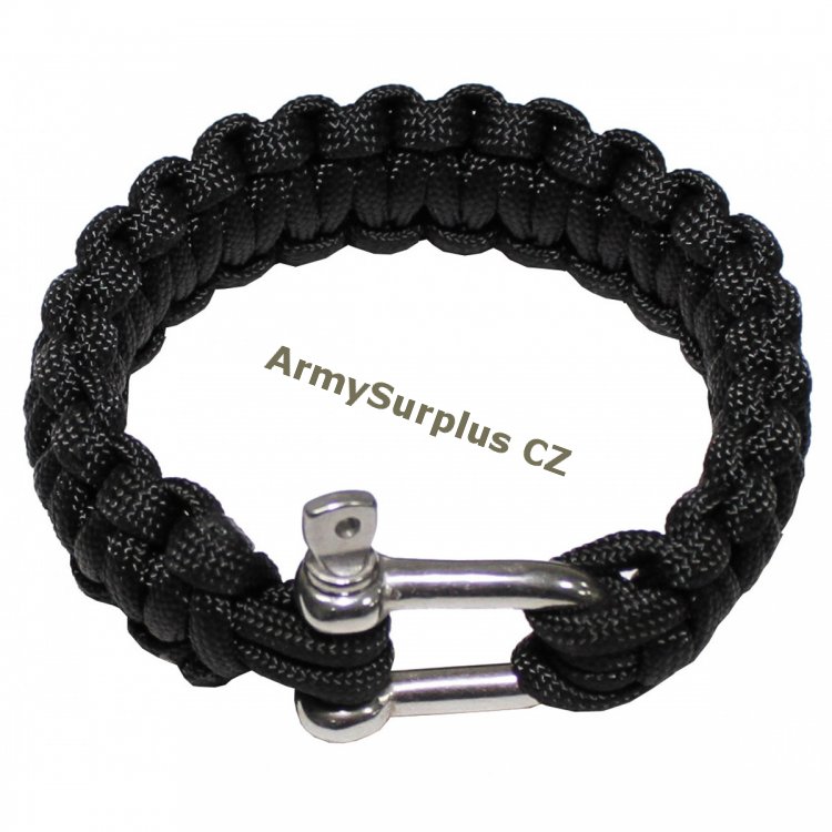 Nramek "Paracord" kovov spona e 2,3 cm ern - Kliknutm na obrzek zavete