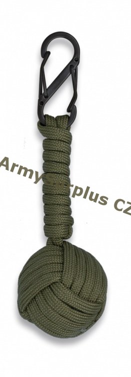 Karabina Paracord Ball - oliv - Kliknutm na obrzek zavete