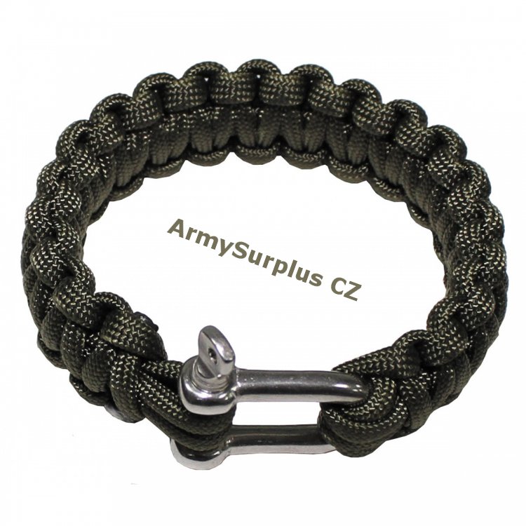 Nramek "Paracord" kovov spona e 2,3 cm OD green - Kliknutm na obrzek zavete