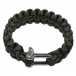 Nramek "Paracord" kovov spona e 2,3 cm OD green